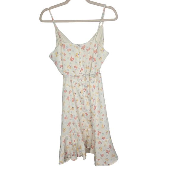 ModCloth Dress Floral Dress Mini Dress Ruffle Hem Dress Awe Of Above 12 Ivory - Picture 8 of 9